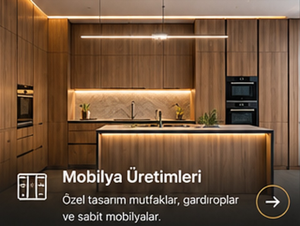 Özel tasarım mutfak mobilyası için temsili konsept görseli
